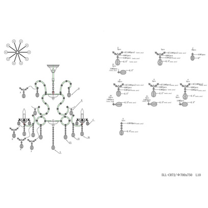 Lampa wisząca Chandelier 75 x Ø 70 cm 