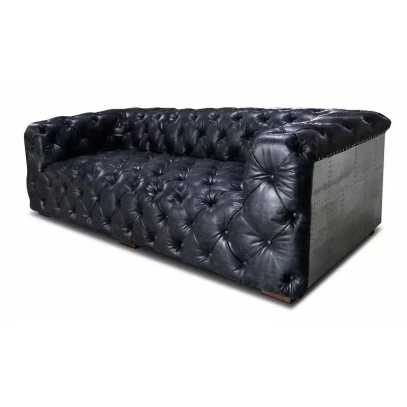 Sofa chesterfield Desmond 3-Seater black Airplane 