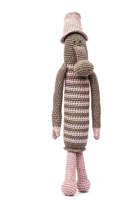 Trąbalin brązowy w paski różowe H37 cm