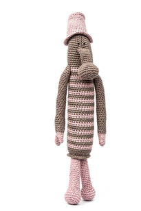 Trąbalin brązowy w paski różowe H37 cm