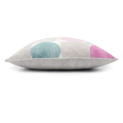 Poduszka dekoracyjna z wkładeem Circles Grey & Purple 60 x 60 cm  We Love Beds
