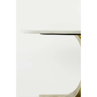 Stół kawowy 70x70x39 cm RICKERD white marble+ant bronze
