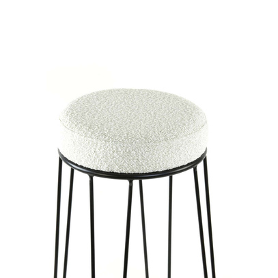 2 Hokery Krzesło Barowe ALICE Ø41 x 73,5 cm bouclé cream-black