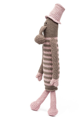 Trąbalin brązowy w paski różowe H37 cm