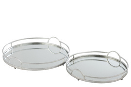Taca srebrna z lustrem  Ø46 x 8,5 cm