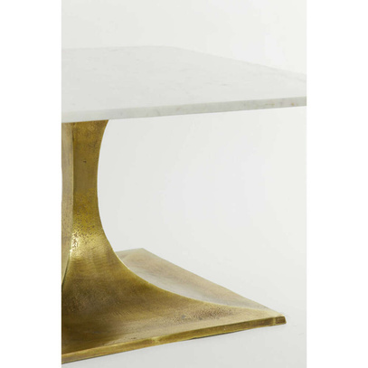 Stół kawowy 70x70x39 cm RICKERD white marble+ant bronze