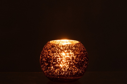 Lampion Kula Brążowa Perła 12x9,5 cm