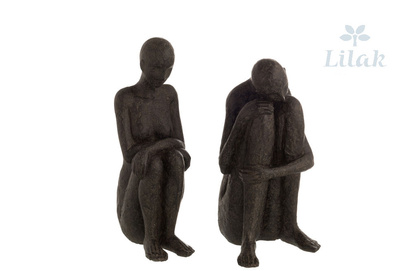 Kobieta figura dekoracyjna czarna H28 cm 