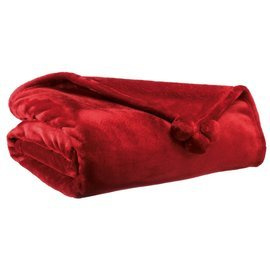 Narzuta na łóżko pled Tender Pompoms Rubis130 X 170 cm