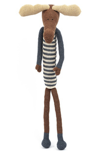 Łoś w jasnym sweterku w paski HOA MOA H 57 cm