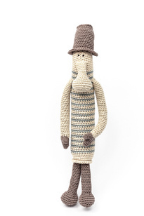 Trąbalin w drobne paski niebieskie H37 cm