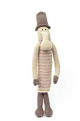 Trąbalin w drobne paski różowe H37 cm