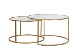 Stoliki DUARTE SET S/2 Ø65x39+Ø75x44 cm DUARTE Light & Living