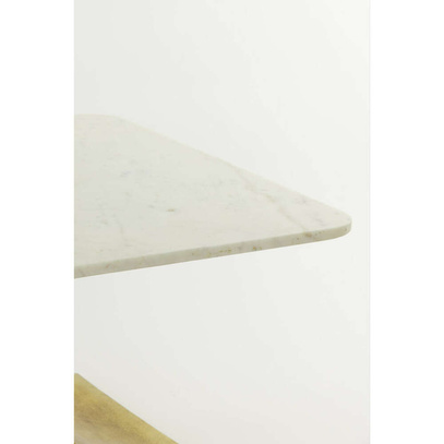 Stół kawowy 70x70x39 cm RICKERD white marble+ant bronze