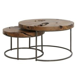 Stoliki KARNARE Ø60x35 + Ø80x45 cm Light & Living