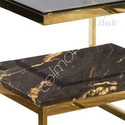 Stolik kawowy czarny marmur SS/GO 