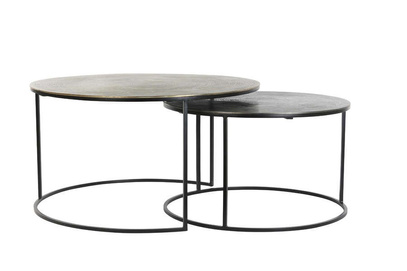 Stoliki PRIMO S/2 Ø61x37+Ø76x41 cm Light & Living