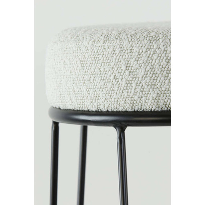 2 Hokery Krzesło Barowe ALICE Ø41 x 73,5 cm bouclé cream-black