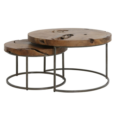 Stoliki KARNARE Ø60x35 + Ø80x45 cm Light & Living
