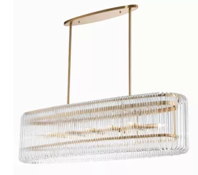 Lampa sufitowa szklana złota Recca 126x36x67cm