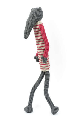 Szczurek w sweterku w drobne paski H 48 cm