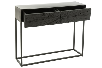 Konsola Shanil drewno naturalne 100x81x33 cm