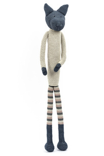 Kotek w szarym sweterku H 56 cm