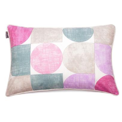 Poduszka dekoracyjna z wkładeem Circles Grey & Purple 60 x 60 cm  We Love Beds