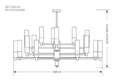 Żyrandol mosiądz Seti 1200 mm