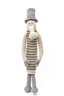 Trąbalin w drobne paski brązowe H37 cm