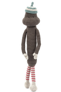 Hipopotam w czapce w paski H 44 cm