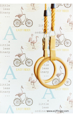 Tapeta Flamingi na rowerach Eijffinger 347517 PIP Studio
