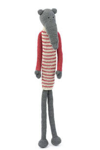 Szczurek w sweterku w drobne paski H 48 cm
