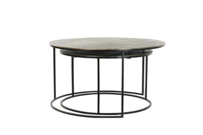 Stoliki PRIMO S/2 Ø61x37+Ø76x41 cm Light & Living