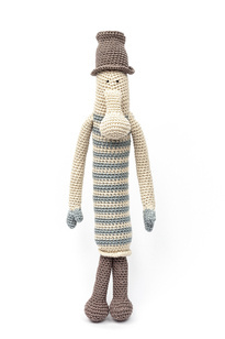 Trąbalin w paski i w niebieskich rękawiczkach  H37 cm