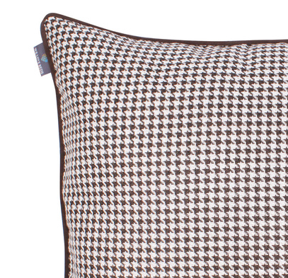 Poduszka dekoracyjna z wkładem Chek Dark Chocolate brąz 60 x 60 cm  We Love Beds