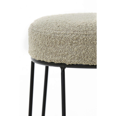 2 Hokery Krzesło Barowe ALICE Ø41 x 73,5 cm bouclé sand-black